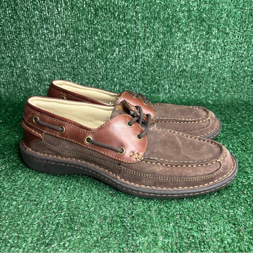Nunn Bush Comfort Boat Shoes Brown Leather Mens Size 10.5 M